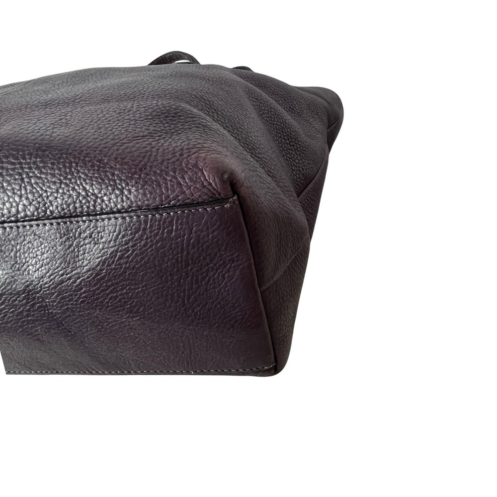 Coach Madison Phoebe Tote Pebbled Leather Plum Shoulder Bag Slouchy Zip Top - Picture 12 of 15